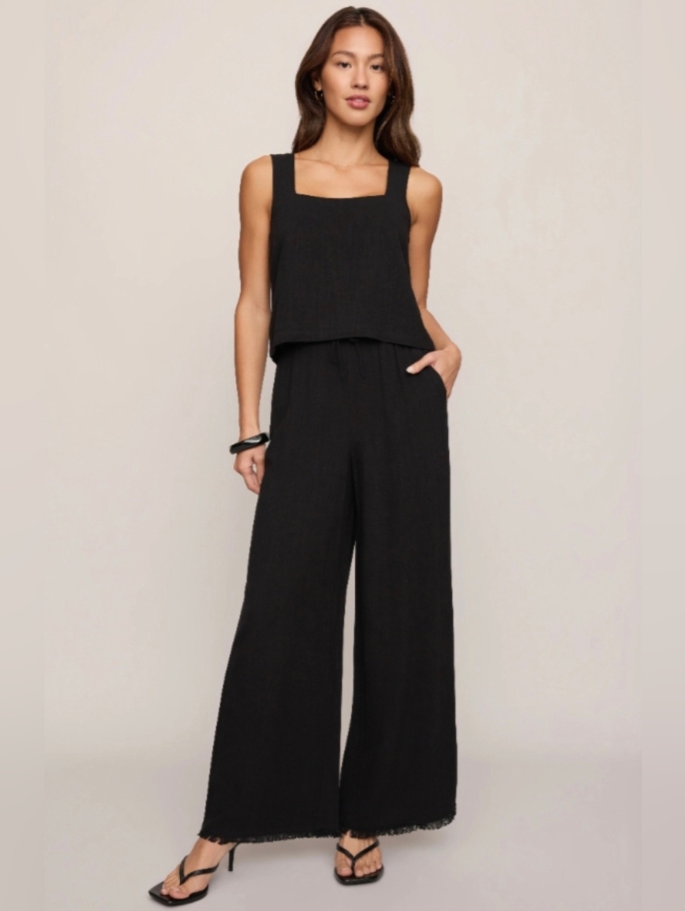 Ellen Tracy Black Wide-Leg High Rise Pants